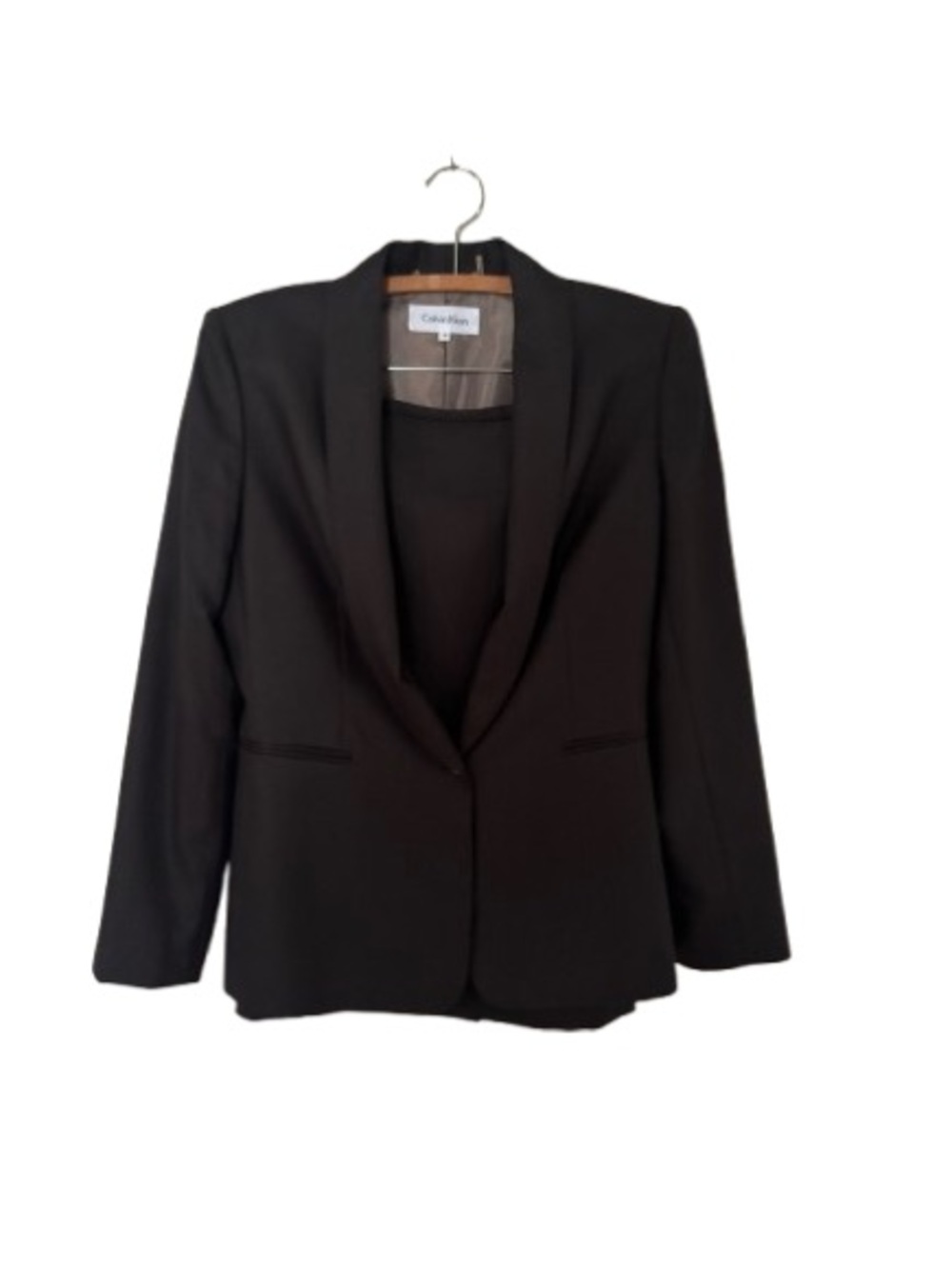 CALVIN KLEIN Women's Charcoal Gray Skirt Suit Size 4